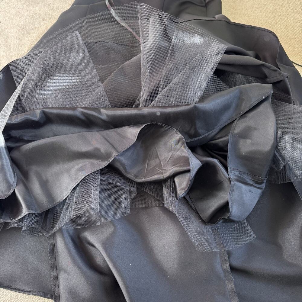 Vtg Jessica McClintock Gunne Sax Corset Lace Up Black 4 5 6 Strapless Gown Dress - Picture 8 of 14